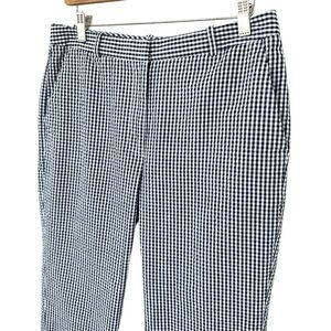 Nine West cropped ankle  length pants, high rise, cotton gingham seersucker